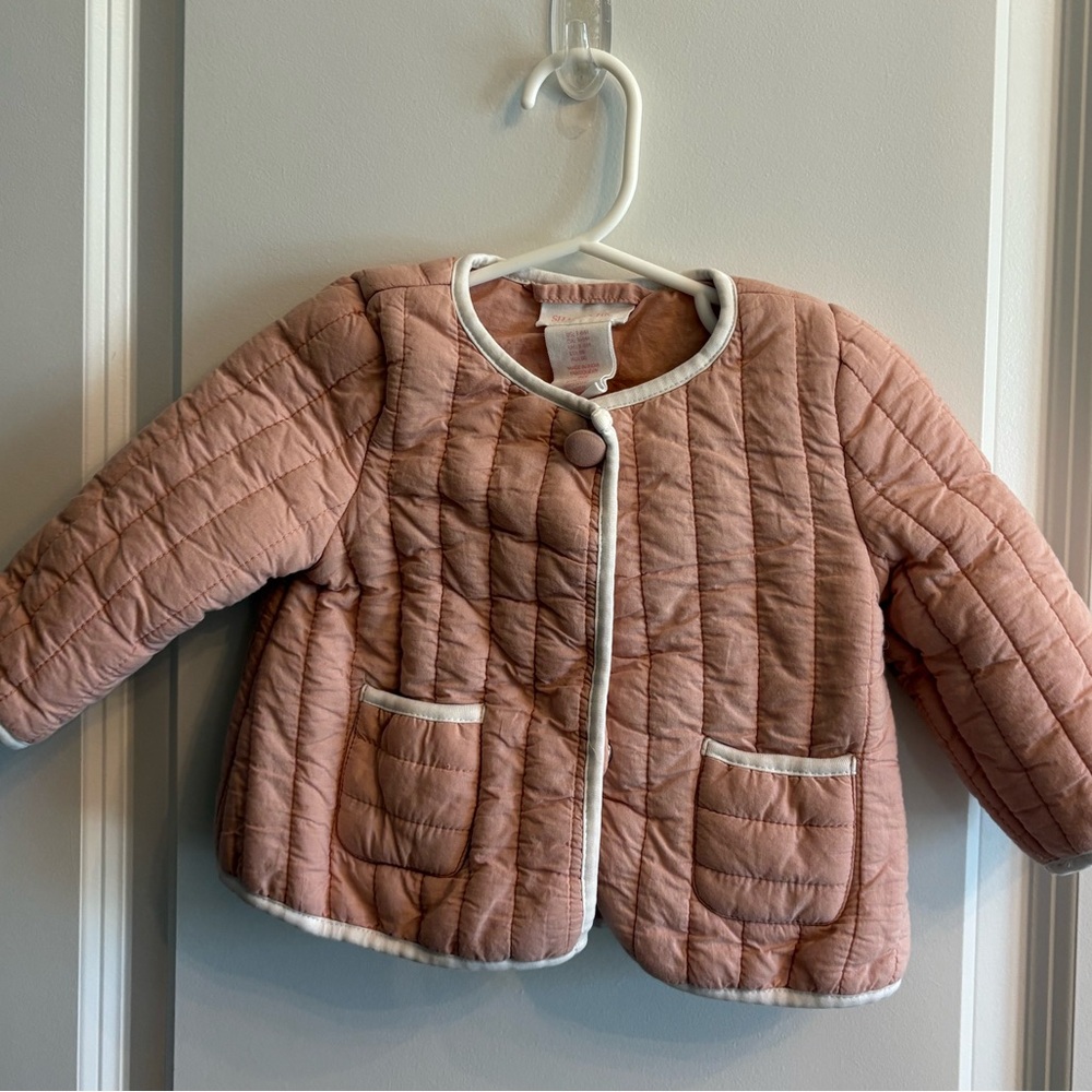 Shabby Chic Baby Girl Pale Pink 3-6mo Quilted Jacket